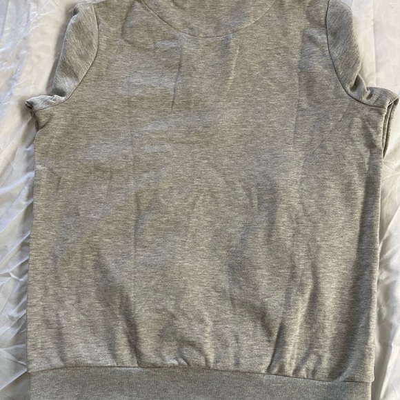 WOMEN'S COMFORT CORNER SWEATSHIRT-SIZE: Large Gray With Black Collar - Picture 3 of 3